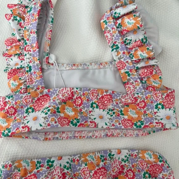 Minnow Floral Ruffle Tank Bikini Set - Multi (Kids) - Picture 5 of 5